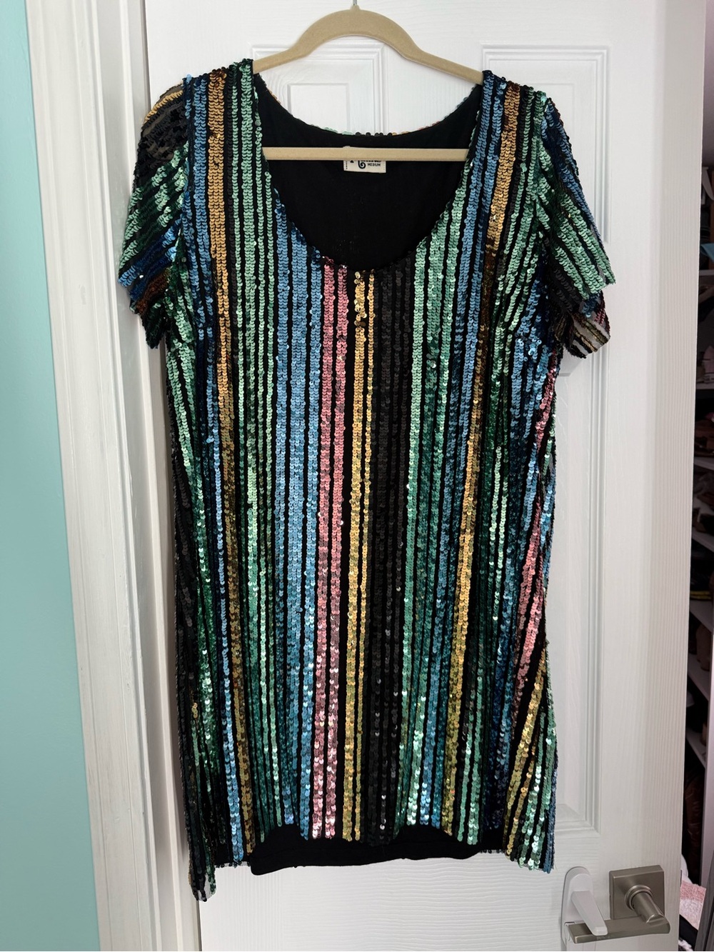Show Me Your Mumu Rainbow Sequin Mini Dress Size Medium